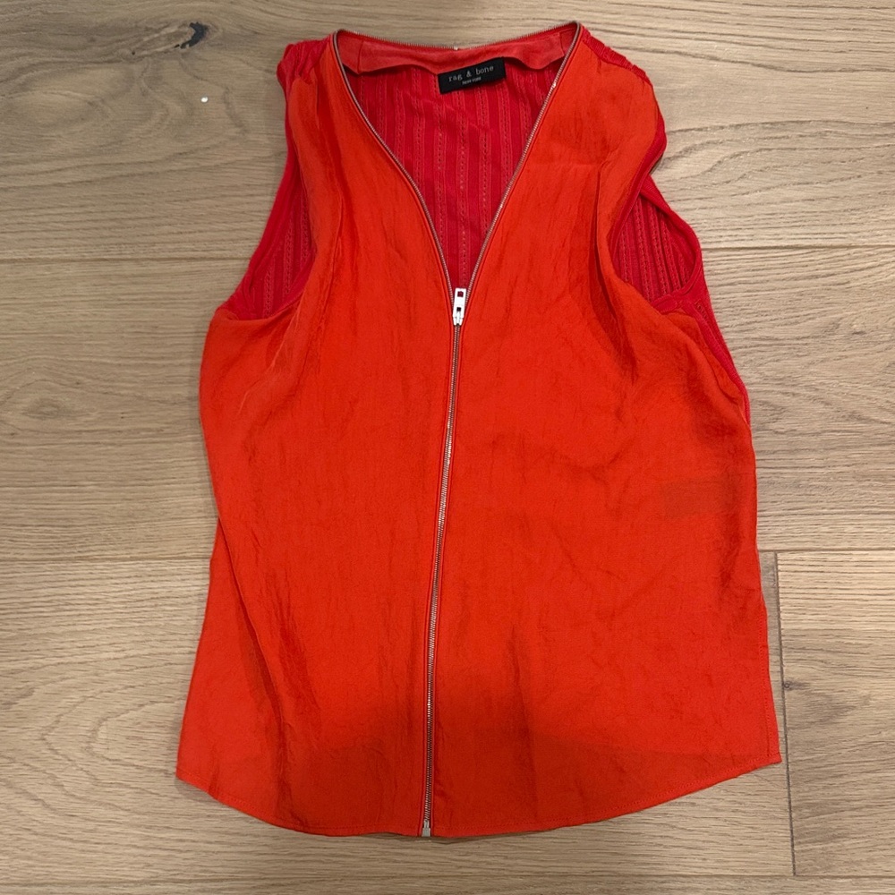 rag & bone Vibrant Red Sleeveless Blouse